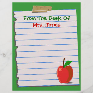 Top 10 Award! Teacher Letterhead Stationery