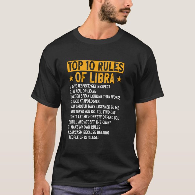 Top 10 Rules Libra Horoscope Birthday (Front)