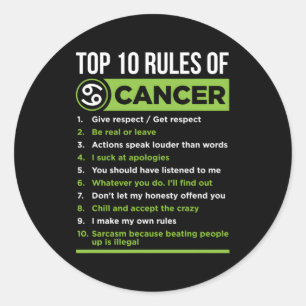 Top 10 Rules Of Cancer Zodiac Facts Traits Horosco Classic Round Sticker