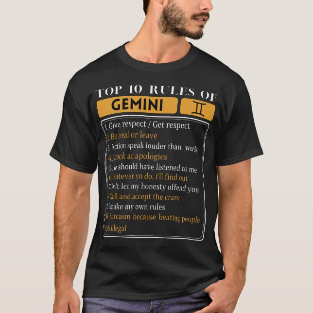 Top 10 Rules Of Gemini, Gemini Facts Traits (Front)
