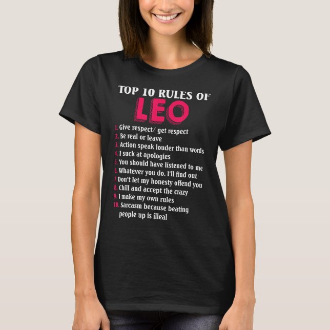 Top 10 Rules Of Leo Zodiac Sign (Front)