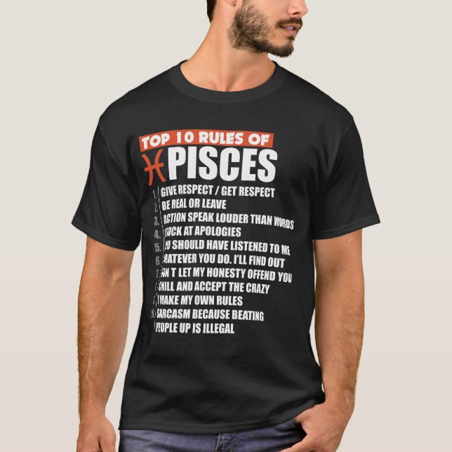 Top 10 Rules of Pisces zodiac gift horoscope (Front)