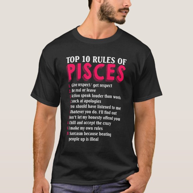 Top 10 Rules Of Pisces Zodiac Sign (Front)