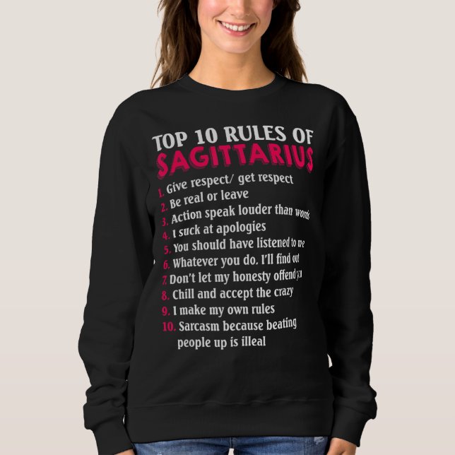 Top 10 Rules Of Sagittarius Zodiac Sign (Front)