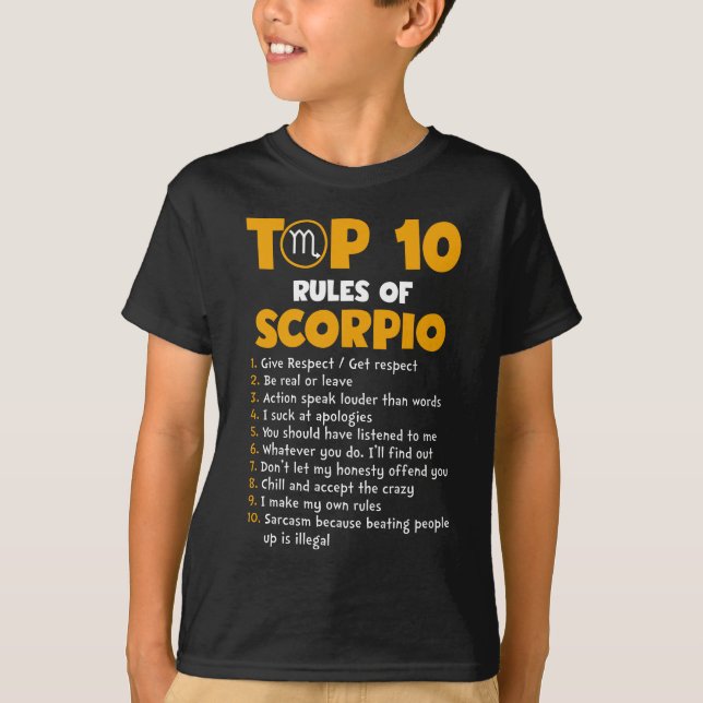 Top 10 Rules of Scorpio Birthday Gifts (Front)