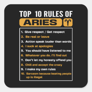 Top 10 rules of Taurus, Taurus Traits Facts Horosc Square Sticker