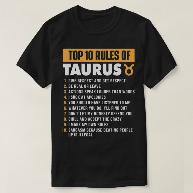 Top 10 Rules Of Taurus  Zodiac Sign Astrology Astr (Design Front)