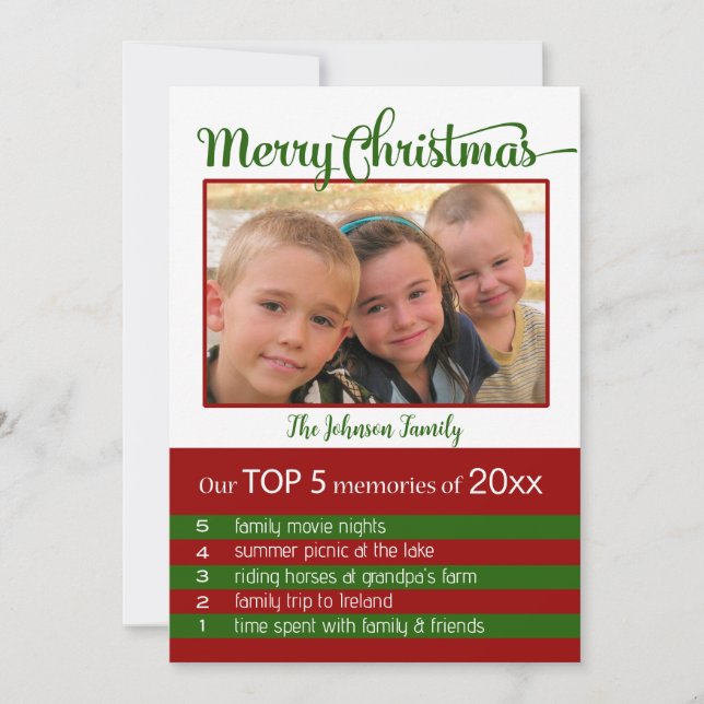 Top 5 Memories of the year Christmas  Invitation (Front)