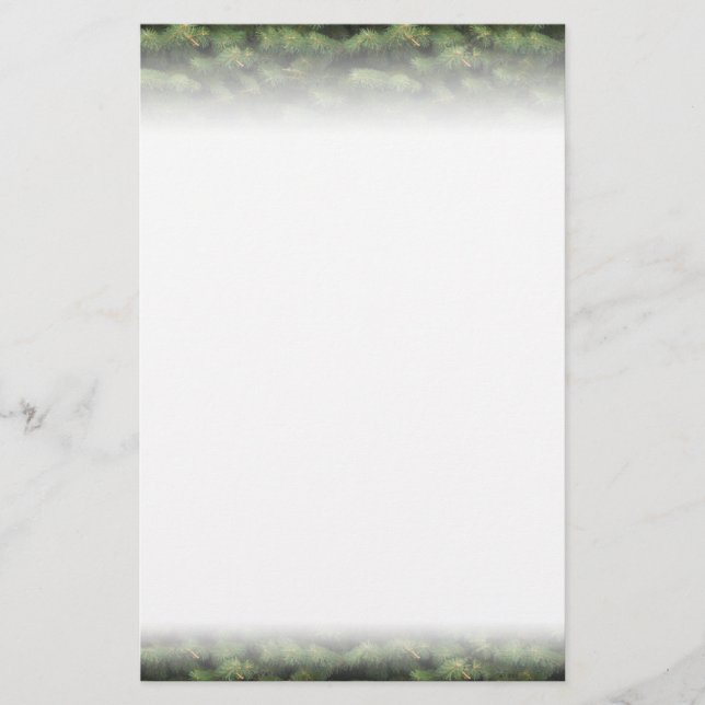 Top and Bottom Spruce Border Stationery (Front)