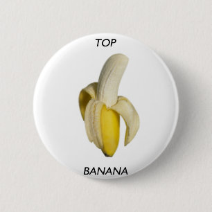 Top banana 6 cm round badge