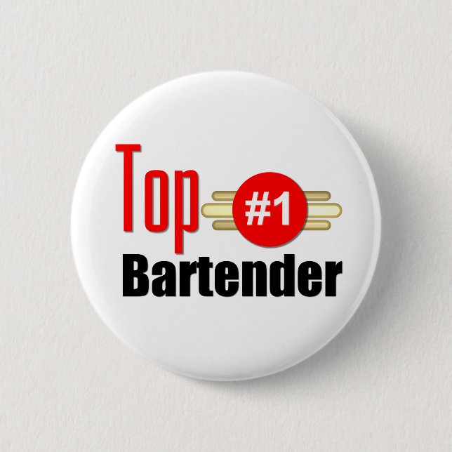 Top Bartender 6 Cm Round Badge (Front)