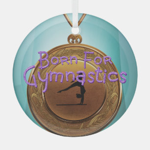 TOP Born for Gymnastics Glass Ornament