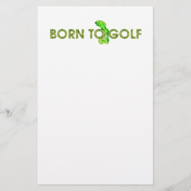 TOP Born to Golf Stationery (Front)