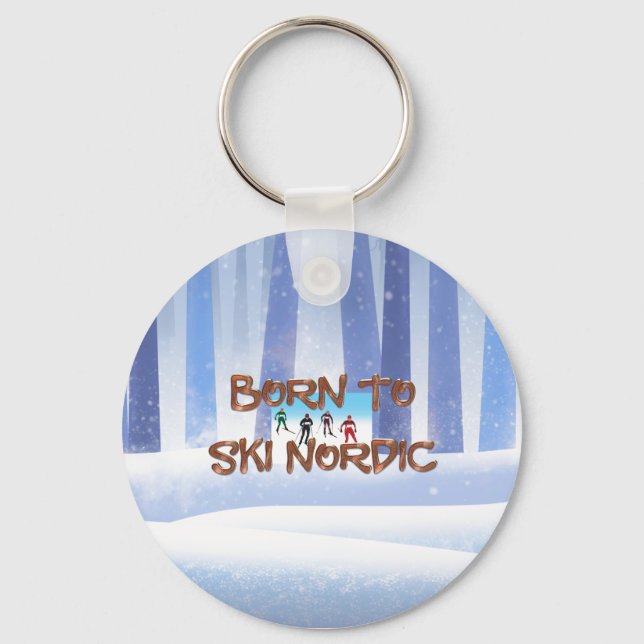 TOP Born to Ski Nordic Key Ring (Front)
