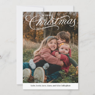 Top Caption Merry Christmas Editable Colour Holiday Card