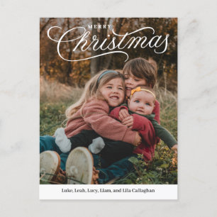 Top Caption Merry Christmas Editable Colour Holiday Postcard