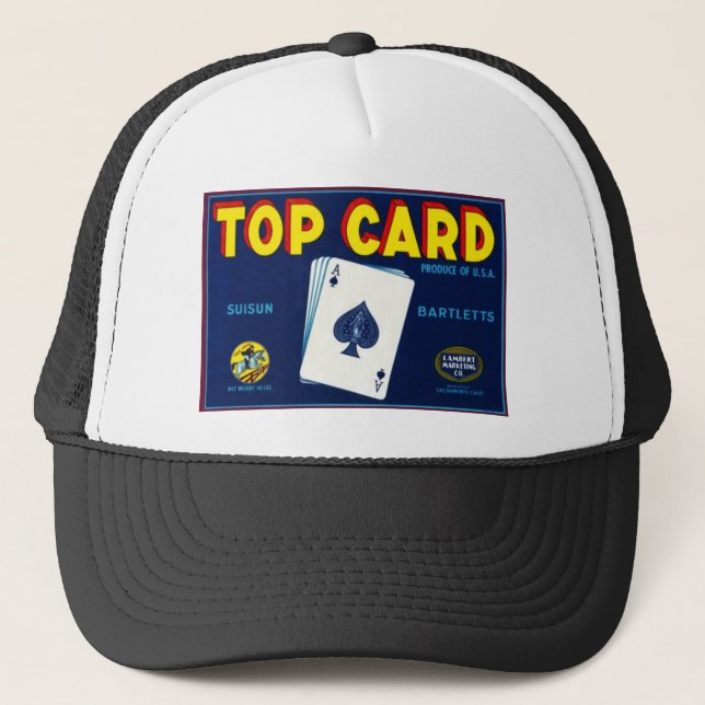 Top Card Bartletts Pears Trucker Hat (Front)