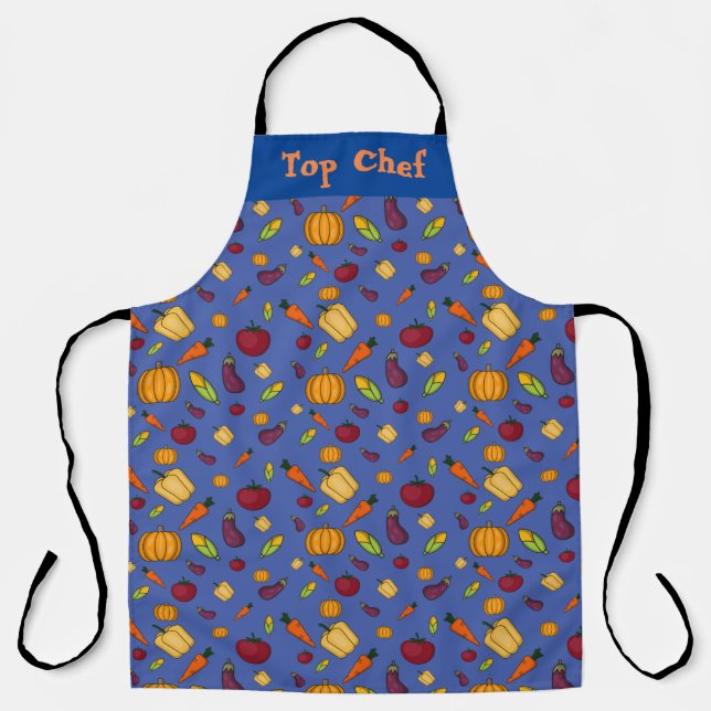 "Top Chef" Vegetable Over All Print Apron (Front)