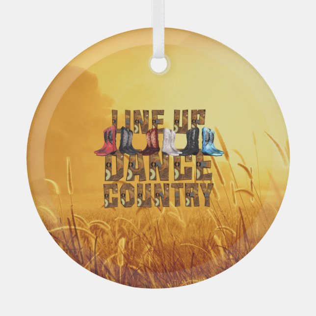 TOP Country Line Dance Glass Ornament (Front)