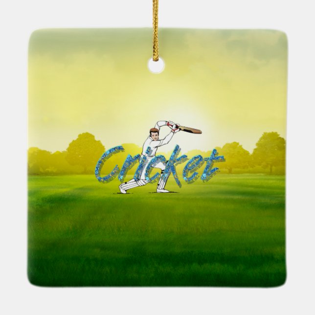 TOP Cricket Ceramic Ornament (Back)