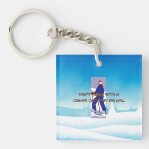 TOP Cross Country Ski Girl Key Ring