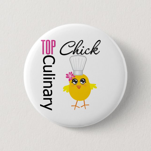 Top Culinary Chick 6 Cm Round Badge (Front)