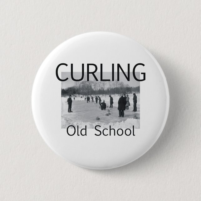 TOP Curling Old School 6 Cm Round Badge (Front)