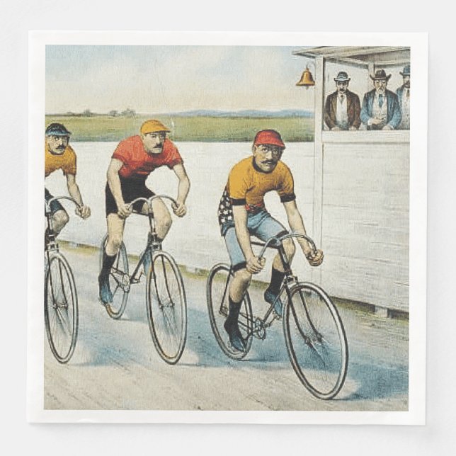 TOP Cycling Old School Paper Dinner Napkins (Front)