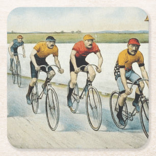 TOP Cycling Old School Square Paper Coaster