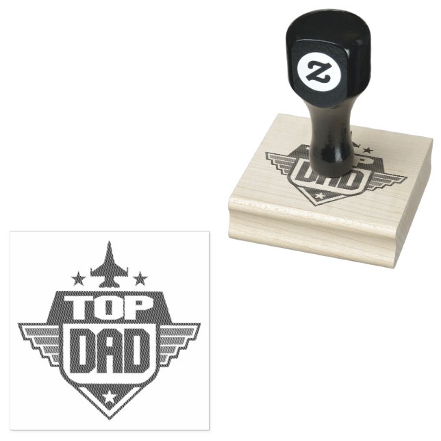 Top Dad Aeroplane Rubber Stamp (Stamped)