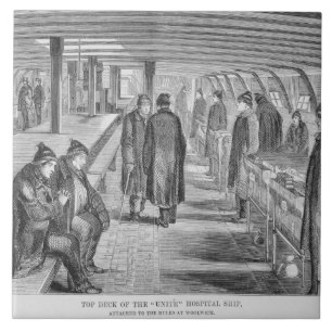 Top Deck of the 'Unite' Hospital Ship Attached to Ceramic Tile