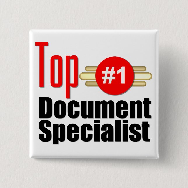 Top Document Specialist 15 Cm Square Badge (Front)