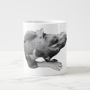 Top-Down Calm—Head & Paw Portrait Large Coffee Mug