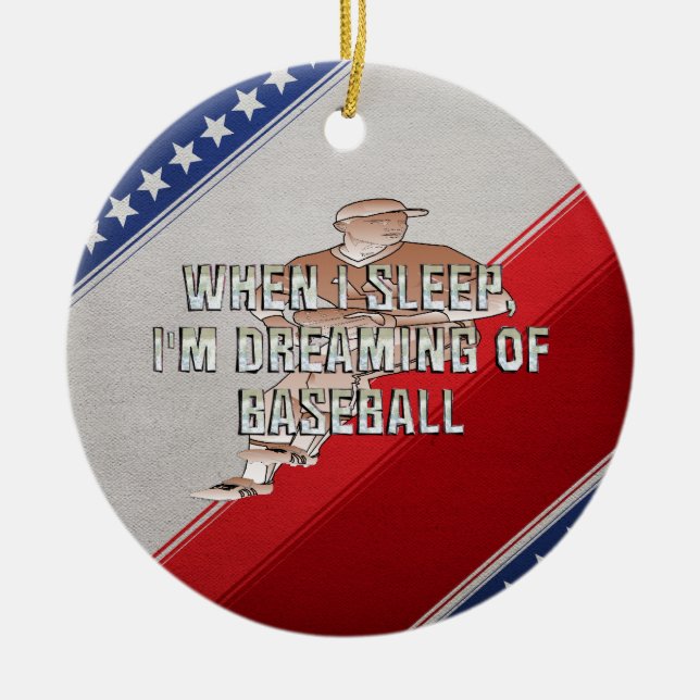TOP Dreaming of Baseball Ceramic Tree Decoration (Front)