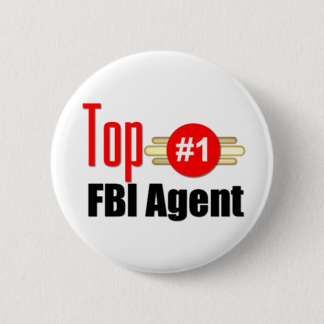 Top FBI Agent 6 Cm Round Badge (Front)