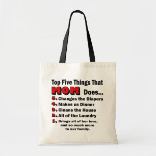 Top Five Things That Mum Does Tote Bag