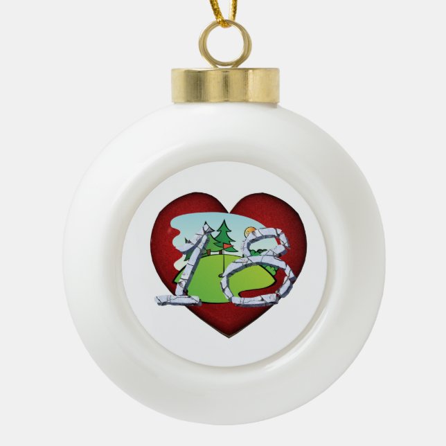 TOP Golf 18 Ceramic Ball Christmas Ornament (Front)