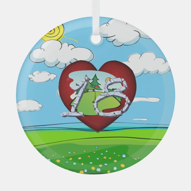 TOP Golf 18 Glass Ornament (Front)