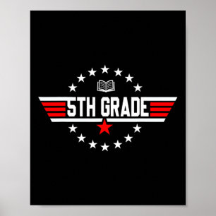 Top Grade 5th Fifth Grade Byck To School First Day Poster