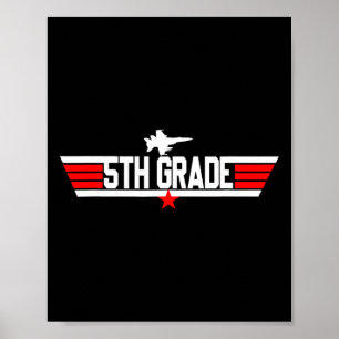 Top Grade 5th Fifth Grade Byck To School First Day Poster