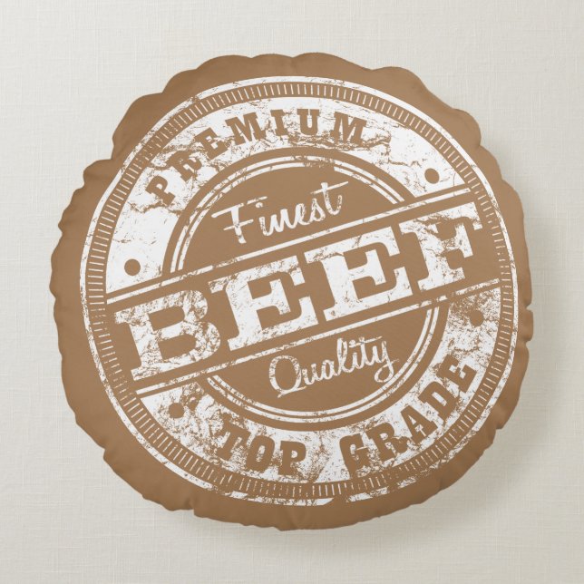 Top Grade Beef - Dark Colours Round Cushion (Front)