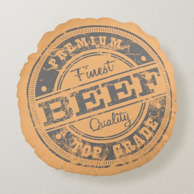 Top Grade Beef - Light Colours Round Cushion (Front)