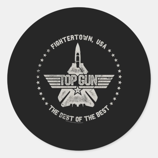 Top Gun Fightertown Usa Circle Classic Round Sticker (Front)