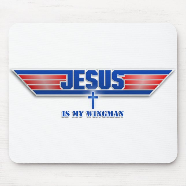 Top Gun Logo Jesus Christ Wingman Movie Mousepad (Front)