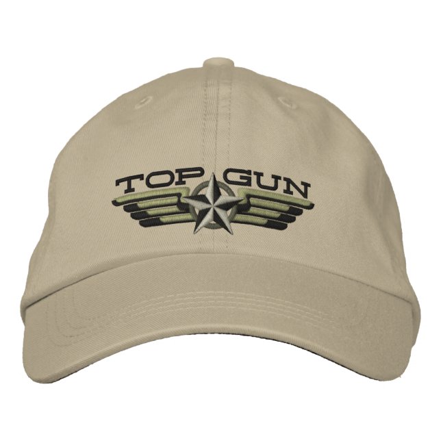 Top Gun Star Badge Pilot Wings Embroidered Hat (Front)