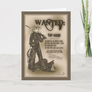 Top Hand Cowgirl Greeting Card