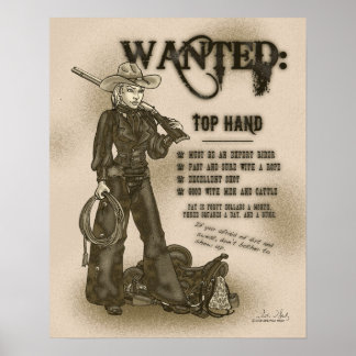 Top Hand Cowgirl Poster