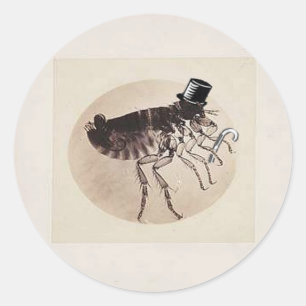 Top Hat and Cane Flea Classic Round Sticker