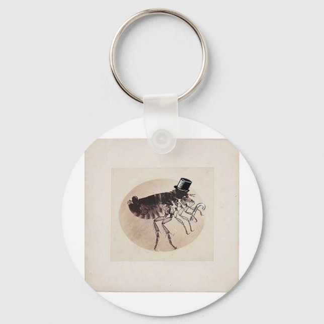 Top Hat and Cane Flea Key Ring (Front)