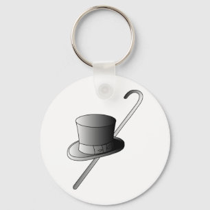 Top Hat and Cane Key Ring